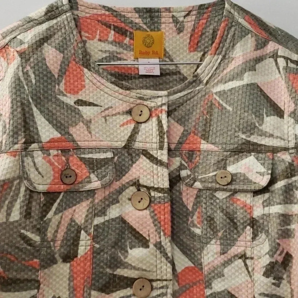 Ruby Rd. | Jacket | Size 8 | Pink, Green, Taupe - Picture 2 of 7